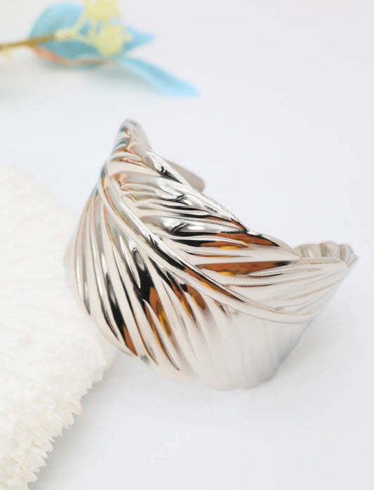 Bracelet manchette "feuille"