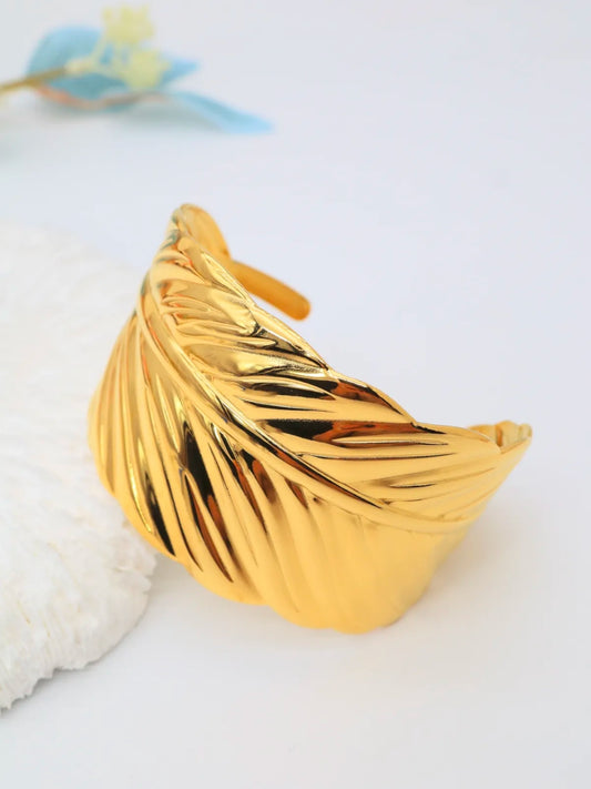 Bracelet manchette "feuille"
