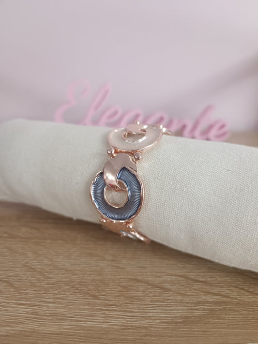 Bracelet métallique "maillons entrelacés"