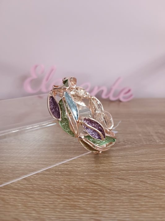 Bracelet métallique "feuille"