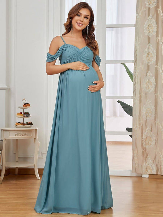 Robe de soirée pour future maman Mamma, coupe confortable et élégante, longueur au sol.