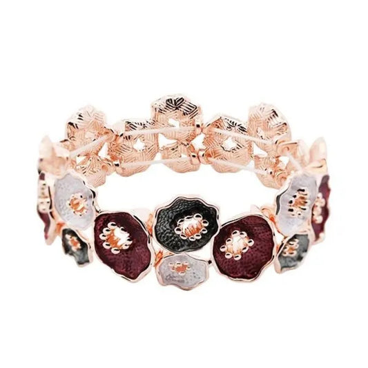 Bracelet métallique "fleur"