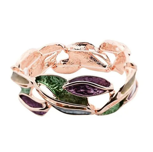 Bracelet métallique "feuille"