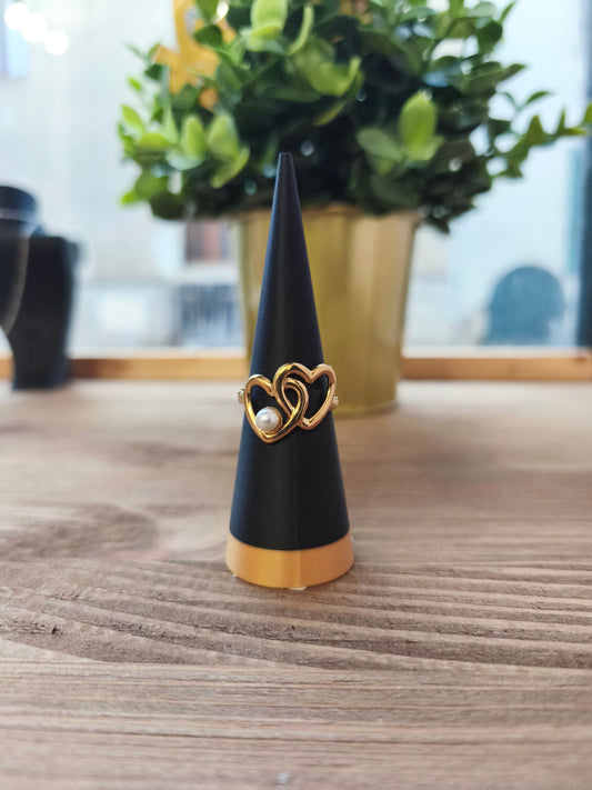 Bague 2 coeurs entrelacés